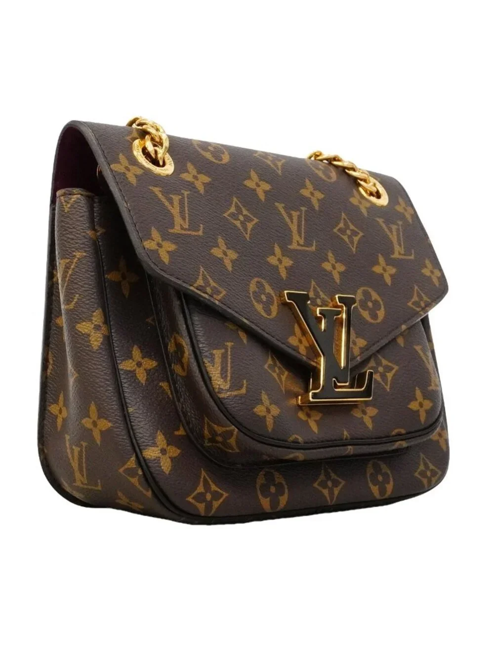 Louis Vuitton Shoulder Bag Monogram Passy Brown Black Cles
